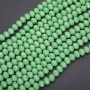 Czech Crystal Beads Matte Green "Rondelle", 8x6mm Diameter, Strand Length 38cm