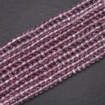 Czech Crystal Beads, Clear Wisteria with Petrol Sheen, "Rondelle", Diameter 6x4.5(+/-)mm, Strand Length 38cm