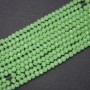 Czech Crystal Beads Semi-Matte Light Green "Rondelle", 6x4.5(+/-)mm Diameter, Strand Length 38cm
