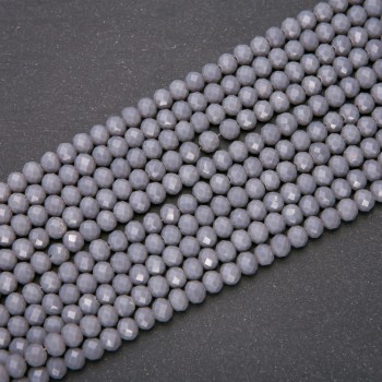Czech Crystal Beads Matte Dark Grey "Rondelle", 6x4.5(+/-)mm Diameter, Strand Length 38cm
