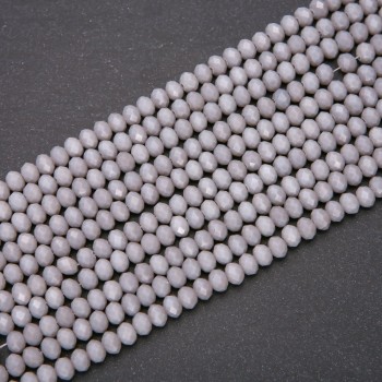 Czech Crystal Beads Matte Grey "Rondelle", 6x4.5(+/-)mm Diameter, Strand Length 38cm