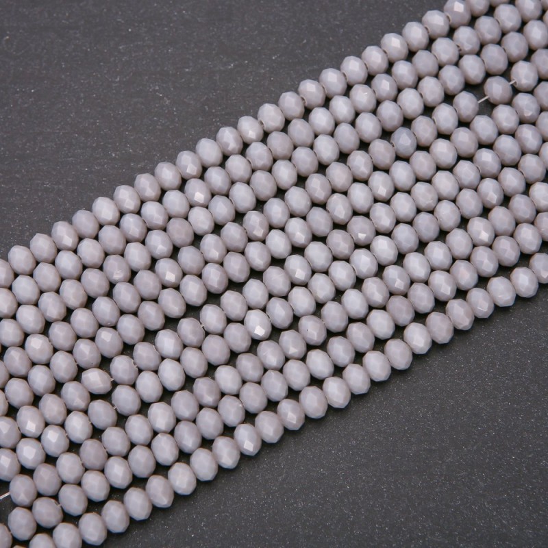 Czech Crystal Beads Matte Grey "Rondelle", 6x4.5(+/-)mm Diameter, Strand Length 38cm