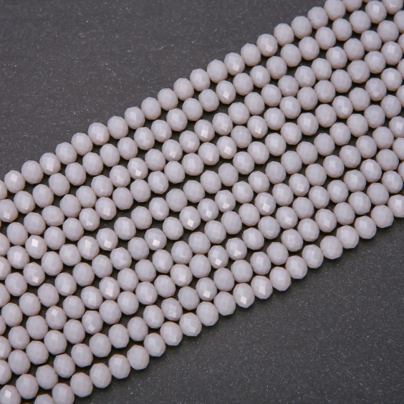 Czech Crystal Beads Matte Light Grey "Rondelle", 6x4.5(+/-)mm Diameter, Strand Length 38cm