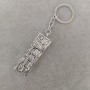 Women's "Glitter Shaker" Keyring, Grey Metal, 60x20mm
