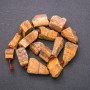 Raw Tiger's Eye Beads on Thread, Tumbled, Diameter 20x26 (+/-) mm, Length 42cm