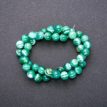 Agate Beads on Thread, Smooth Round, Diameter 8 (+/-) mm, Length 38cm