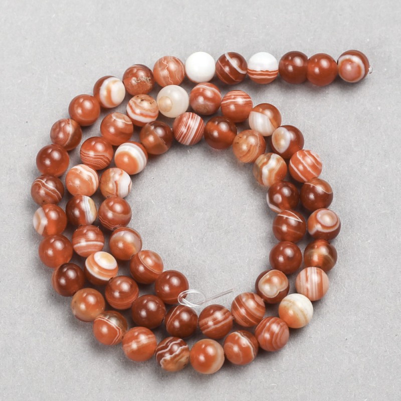 Orange Agate Beads on Strand, Smooth Ball, Diameter 10mm+/-, Length 38cm+