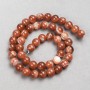 Orange Agate Beads on Strand, Smooth Ball, Diameter 8mm+/-, Length 38cm+