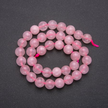 Rose Quartz Beads, Smooth Ball, Diameter 10(+/-)mm, Length 38cm