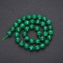 Malachite Beads (pressed) faceted ball, diameter 10 (+ -) mm, length 38cm