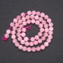 Rose Quartz Beads on Strand, Smooth Ball, Diameter 6.5(+/-)mm, Length 39cm+