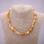 Natural Stone Necklace Yellow Agate Chips, diameter 7(+-)mm, length 45-50cm with extension chain
