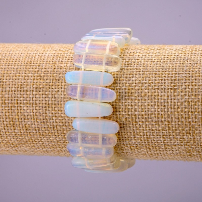 Moonstone Bracelet, Stick Shape, Diameter 6x20 (+/-) mm, Length 18cm