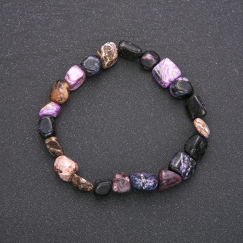 Charoite Bracelet, Tumbled, Diameter 8 (+/-) mm, Length 18cm