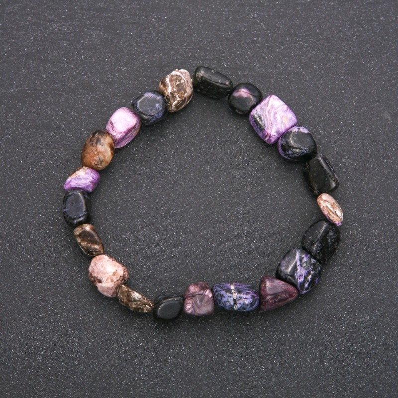 Charoite Bracelet, Tumbled, Diameter 8 (+/-) mm, Length 18cm