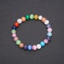 Bracelet Cat's Eye assorted colours smooth beads, diameter 8(±)mm, length 18cm