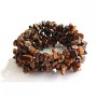 Bracelet on elastic with Tiger's Eye, wide, "stone chip"
