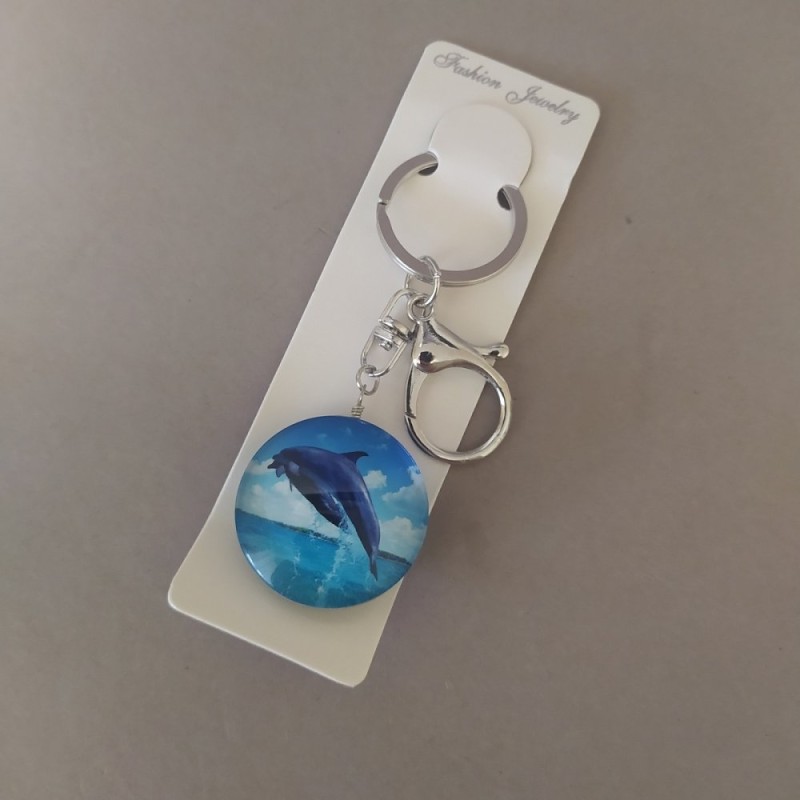 Sea Dolphins Keyring, 10cm long