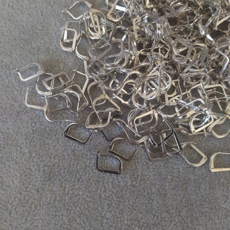 Earring Findings (Hooks) 13x9mm English Lock, 120 pairs (for soldering)