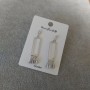 Stud Earrings with White Stones 9x44mm, 925 Series, Silver Colour
