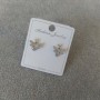 Bee Stud Earrings with White Stones 12mm, 925 Series, Silver Colour