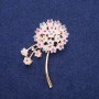 Hydrangea Flower Brooch 52x40mm, Multicoloured Rhinestones, Gold-Tone Metal