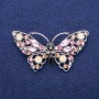 Sale! Butterfly Brooch with Crystals 35x68mm, Silver-Tone Metal