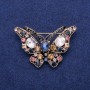 Sale! Butterfly Brooch with Crystals 40x57mm, Gold-Tone Metal