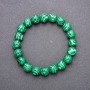 Malachite Bracelet, Faceted Beads, Diameter 10(+-)mm, Length 18cm on Elastic