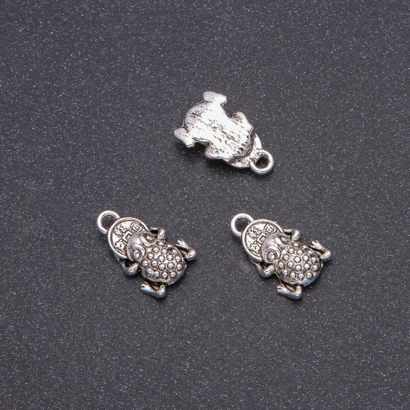 Frog Charm Finding, Diameter 10x17mm, Pack 20g +/- 12pcs