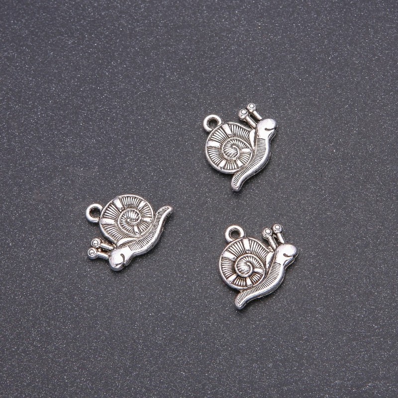 Snail Charm Finding, Diameter 16x18mm, Pack 20g +/- 12pcs