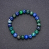 Natural Azurite Bracelet, Smooth Bead, Diameter 8(+/-)mm, Length 18cm on Elastic