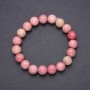 Natural Rhodonite Bracelet, Smooth Bead, Diameter 10(+/-)mm, Length 18cm on Elastic