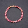 Natural Rhodonite Bracelet, Smooth Bead, Diameter 6(+/-)mm, Length 18cm on Elastic