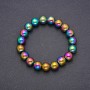 Hematite Bracelet with Coating, Smooth Bead, Diameter 10(+/-)mm, Length 18cm on Elastic