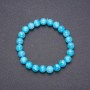 Aquamarine Bracelet, Smooth Bead, Diameter 8(+/-)mm, Circumference 18cm on Elastic
