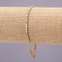 Single-Row Rhinestone Bracelet with Clasp, Gold-Colour Metal, Length 20cm, Width 3mm