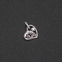 Xuping Heart Pendant with White Stones Rhodium