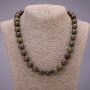 Natural Dragon's Blood Jasper Stone Necklace, Smooth Round Beads, Diameter 12(+-)mm, Length 48cm