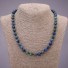 Natural Azurite Stone Necklace, Smooth Round Beads, Diameter 8(+-)mm, Length 48cm