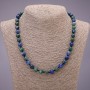 Natural Azurite Stone Necklace, Smooth Round Beads, Diameter 8(+-)mm, Length 48cm