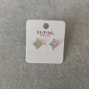 Xuping Stud Earrings with White Stones 12mm, 18K Gold Plating, Rhodium