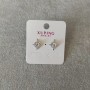 Xuping Stud Earrings with White Stones 12mm, 18K Gold Plating, Rhodium