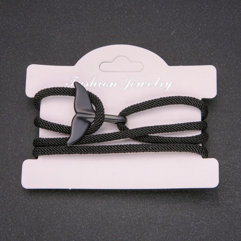 Men's Whale Tail Bracelet on Cord