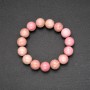 Natural Rhodonite Stone Bracelet, Smooth Round Beads, Diameter 13(+-)mm, Length 18cm on Elastic