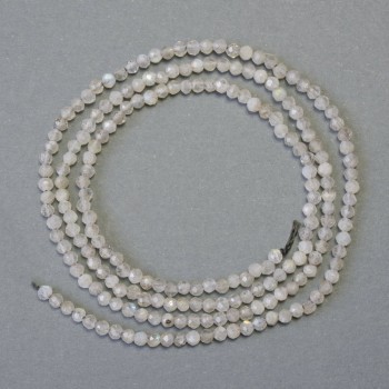 Labradorite Beads on Strand, Faceted Round, Diameter 2(+-)mm, Length 38cm