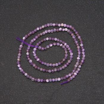 Amethyst Beads on Strand, Faceted Round, Diameter 2(+-)mm, Length 38cm