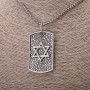 Star of David Pendant, 30x48mm, on Chain, Length 65cm, Silver-Coloured Metal