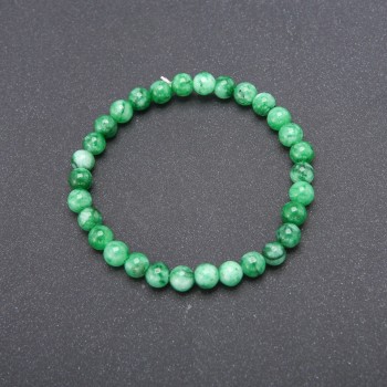 Chrysoprase Stone Bracelet (Synthetic) on Elastic, Smooth Bead, Diameter 6(+-)mm, Circumference 18cm