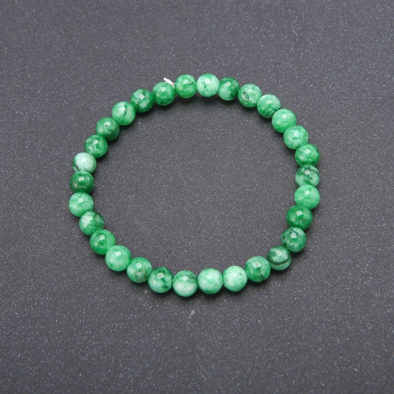 Chrysoprase Stone Bracelet (Synthetic) on Elastic, Smooth Bead, Diameter 6(+-)mm, Circumference 18cm